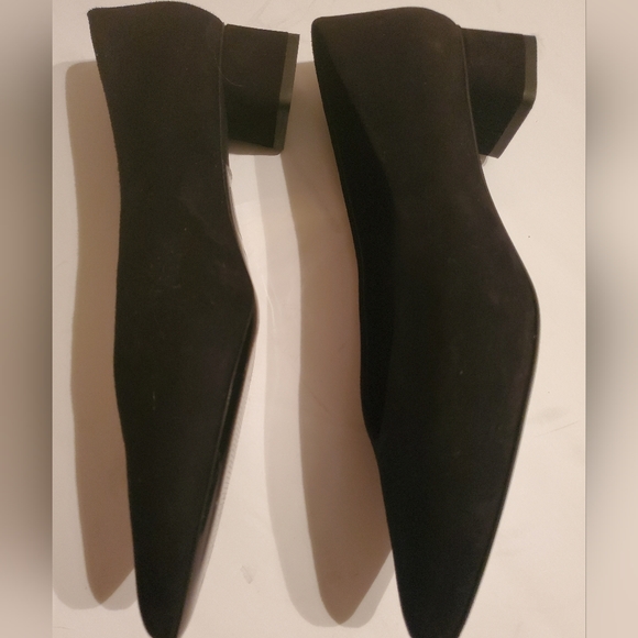 Everlane Black Leather Suede V Heel Pump 7.5 - Picture 7 of 13